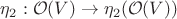 $\eta_2 : \mathcal O (V) \rightarrow \eta_2(\mathcal O (V))$