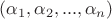 $(\alpha_1,\alpha_2,...,\alpha_n)$