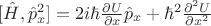 $[\hat{H},\hat{p}^2_x]=2i\hbar\frac{\partial U}{\partial x}\hat{p}_x+\hbar^2\frac{\partial^2 U}{\partial x^2}$