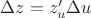 $\Delta z=z'_u\Delta u$