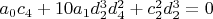 $a_0 c_4+10 a_1 d_2^3 d_4^2+c_2^2 d_2^3=0$