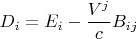 $$ D_i = E_i - \frac{V^j}{c} B_{i j}$$
