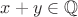 $x+y\in\mathbb Q$