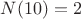 $N(10) = 2$