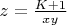$z = \frac{K+1}{xy}$