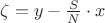 $\zeta=y-\frac{S}{N}\cdot x$