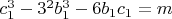 $c_1^3-3^2b_1^3-6b_1c_1=m$