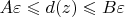 $A\varepsilon \leqslant d(z)  \leqslant B\varepsilon$