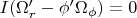 $I(\Omega_r'-\phi' \Omega_\phi)=0$