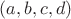 $(a, b, c, d)$