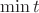 $\min t$