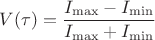 $V(\tau) = \dfrac{I_{\max} - I_{\min}}{I_{\max} + I_{\min}}$