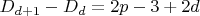 $D_{d+1}-D_d=2p-3+2d$