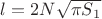$ l =  2 N \sqrt { \pi S_1 }   

 $