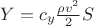 $Y=c_y \frac{\rho v^2}{2}S$