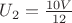 $U_2=\frac {10V}{12}$