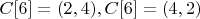 $C[6]=(2,4),C[6]=(4,2)$