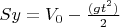 $Sy=V_0\cdotyt-\frac{(gt^2)}{2}$