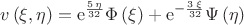 $$
\displaystyle{v \left( \xi,\eta \right) ={{\rm e}^{{\frac {5\,\eta}{32}}}}\Phi
\left( \xi \right) +{{\rm e}^{-{\frac {3\,\xi}{32}}}}\Psi
\left( \eta \right)}
$$