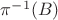 $\pi^{-1}(B)$