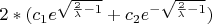 $2*(c_1e^{\sqrt{\frac 2\lambda -1}}+c_2e^{-\sqrt{\frac 2\lambda -1}})$