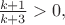 $\frac {k+1}{k+3}>0,$