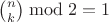 $\binom{n}{k}\bmod 2=1$