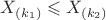 $X_{(k_1)}\leqslant X_{(k_2)}$