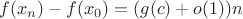$f(x_n)-f(x_0)=(g(c)+o(1))n$
