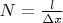 $N=\frac l{\Delta x}$