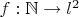 $f: \mathbb{N} \rightarrow l^2$