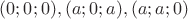 $(0;0;0),(a;0;a),(a;a;0)$
