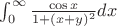 $\int_{0}^{\infty} \frac {\cos x}{1+(x+y)^2}dx$