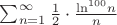 $\sum_{n=1}^{\infty }\frac{1}{2}\cdot \frac{{\ln }^{100}n}{n}$