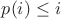 $p(i)\le i$