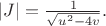 $|J|=\frac{1}{\sqrt{{u}^{2}-4v}}.$ $|J|=\frac{1}{\sqrt{{u}^{2}-4v}}.$