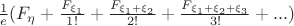 $\frac{1}{e}(F_\eta + \frac{F_{\xi_1}}{1!} + \frac{F_{\xi_1 + \xi_2}}{2!} + \frac{F_{\xi_1+\xi_2+\xi_3}}{3!} + ... )$