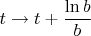 $t\to t+\dfrac{\ln b}{b}$