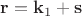 $\mathbf{r}=\mathbf{k}_1+\mathbf{s}$ $\mathbf{r}=\mathbf{k}_1+\mathbf{s}$