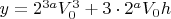 $y = 2^{3a}V_0^3 + 3\cdot 2^a V_0h$