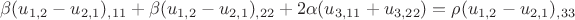 $\beta(u_{1,2}-u_{2,1})_{,11}+\beta(u_{1,2}-u_{2,1})_{,22}+2\alpha (u_{3,11}+u_{3,22})=\rho (u_{1,2}-u_{2,1})_{,33}$