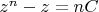 $z^n-z=nC$