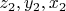 $z_2, y_2, x_2$