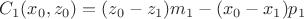 $C_1(x_0,z_0) = (z_0-z_1)m_1-(x_0-x_1)p_1$