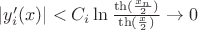 $|y'_i(x)|<C_i\ln \frac {\th (\frac {x_n}2)}{\th(\frac x2)}\to 0$