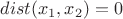 $dist(x_1, x_2) = 0$