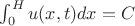 $\int_0^H u(x, t) dx = C$ $\int_0^H u(x, t) dx = C$