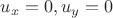 $u_x=0, u_y=0$