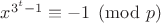 $x^{3^t-1}\equiv -1\pmod p$