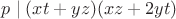 $p\mid (xt+yz)(xz+2yt)$